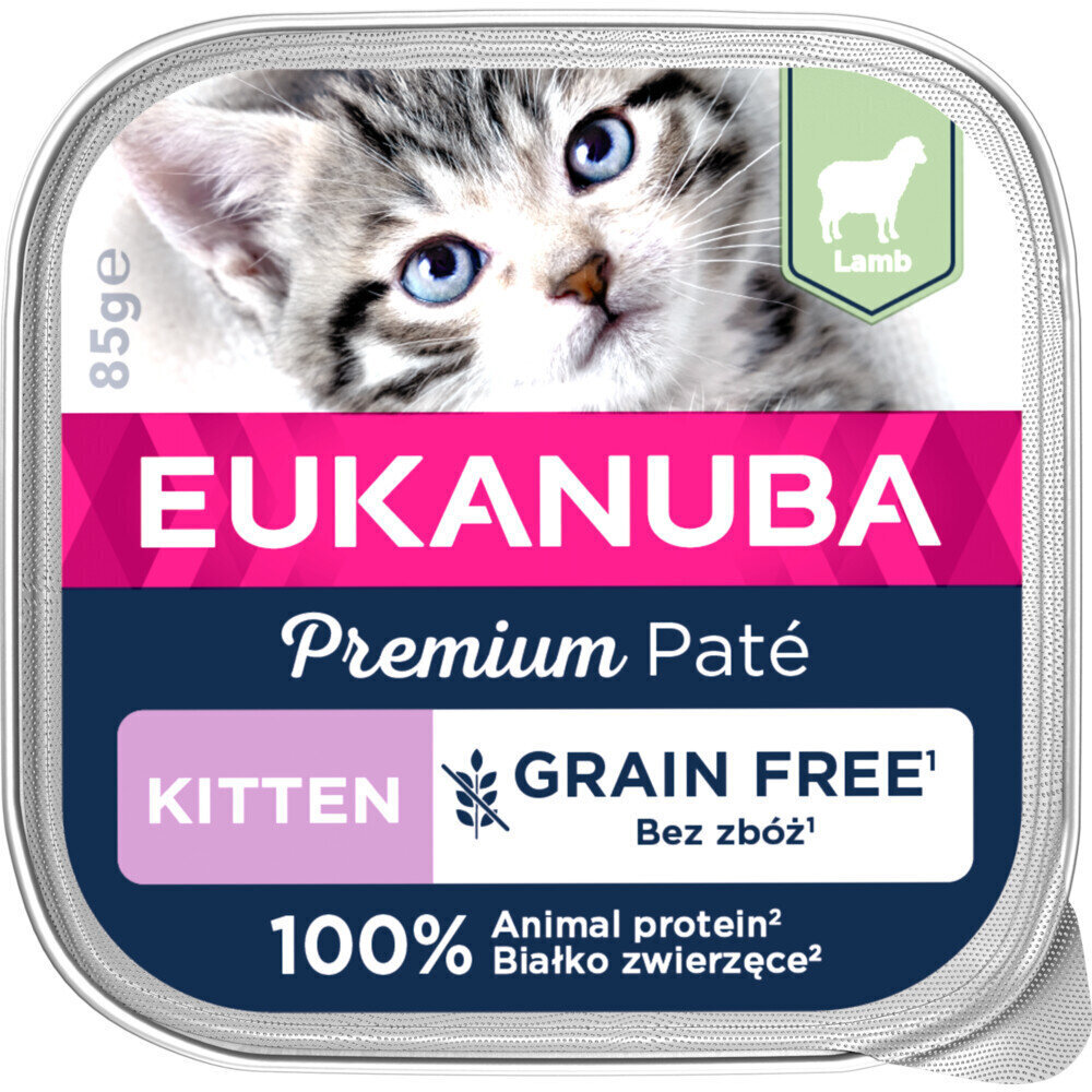 Eukanuba Grain Free Kitten lambalihaga kassipoegadele, 16x85 g hind ja info | Konservid kassidele | kaup24.ee