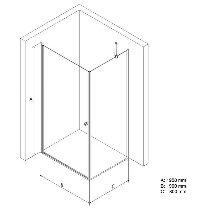 Dušikabiin Mesina Black DW 90x80 cm цена и информация | Dušikabiinid | kaup24.ee