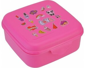 Коробка для обеда-перекуса LOVE, EconoMix, 145х145х65мм, 850мл, розовый сп. цена и информация | Посуда для хранения еды | kaup24.ee
