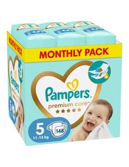 Mähkmed Pampers Premium Protection 5 (11-16 kg), 148 tk. цена и информация | Пеленки | kaup24.ee