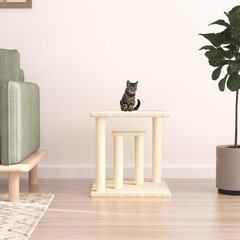 vidaXL kassi kraapimispuu platvormidega, kreemjas, 50 cm hind ja info | Kassi ronimispuud | kaup24.ee