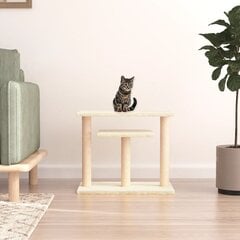 vidaXL kassi kraapimispuu platvormidega, kreemjas, 62,5 cm hind ja info | Kassi kraapimispuud | kaup24.ee