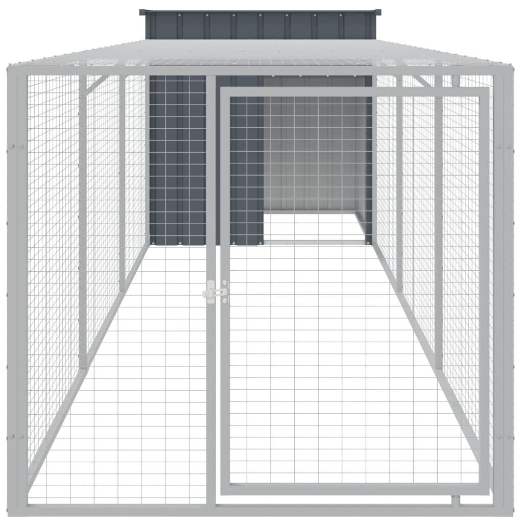 vidaXL kanapuur aedikuga, antratsiithall, 110x405x110 cm, teras цена и информация | Transportkorvid, puurid | kaup24.ee