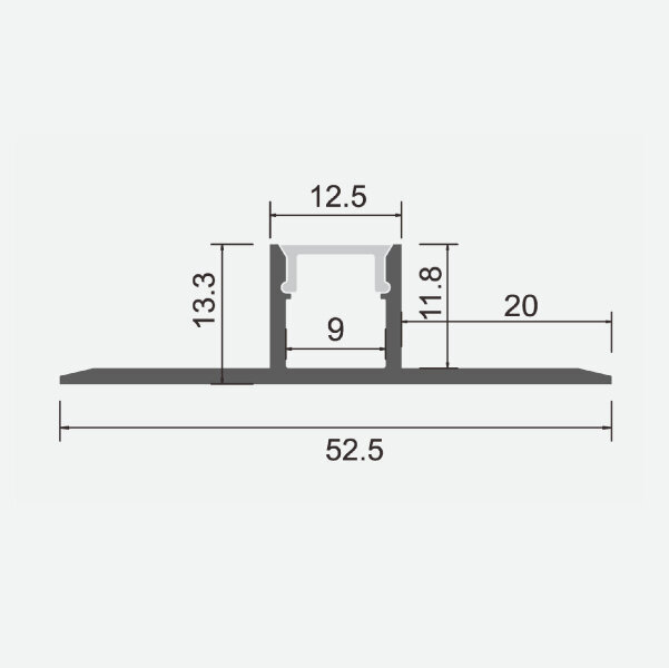 LED-ribade profiil, 3 m x 52,5 mm x 13,3 mm hind ja info | LED ribad | kaup24.ee