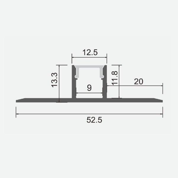 LED-ribade profiilid, 3 m x 52,5 mm x 13,3 mm цена и информация | LED ribad | kaup24.ee