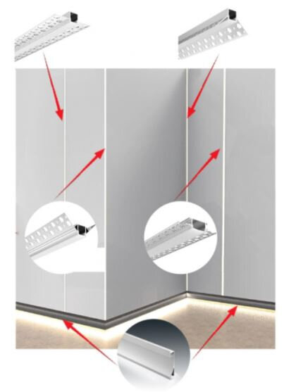 LED-ribade profiil, 3m x 26,7 mm x 26 mm hind ja info | LED ribad | kaup24.ee