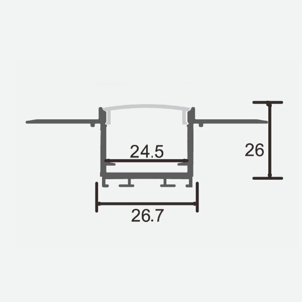 LED-ribade profiil, 3m x 26,7 mm x 26 mm hind ja info | LED ribad | kaup24.ee