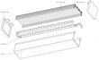 Krohvist Led-alumiiniumprofiil 1-4 rida LED-riba, komplektis: klaas ja korgid 2 tk, HB-75X50, 3 m x 75 mm x 50 mm цена и информация | LED ribad | kaup24.ee