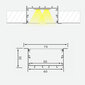 Süvistatav alumiiniumprofiil mattklaasiga 1-5 rida LED-ribadele, 3 m x 74 mm x 35 mm hind ja info | LED ribad | kaup24.ee