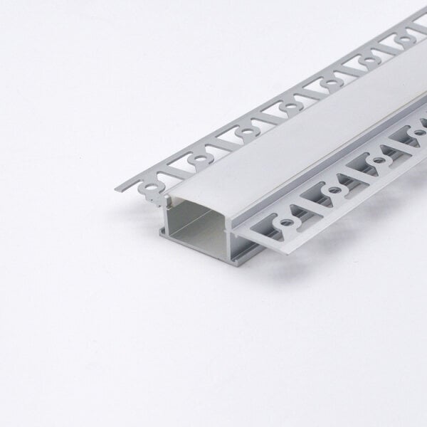 Süvistatav / tasapinnaline anodeeritud alumiiniumprofiil mattklaasiga 1-2 rida LED-ribasid kipsplaadi jaoks, 3 m x 61 mm x 14 mm hind ja info | LED ribad | kaup24.ee