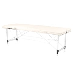 Складной массажный стол алюминиевый Comfort Activ Fizjo 3 сегмента кремовый цена и информация | Мебель для салонов красоты | kaup24.ee