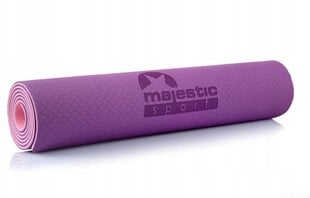 Коврик спортивный, Majestic Sport, 183x61 см, фиолетовый цена и информация | Коврики для йоги, фитнеса | kaup24.ee