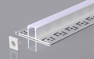 Sisseehitatud / madala profiiliga anodeeritud alumiiniumprofiil mattklaasiga LED-riba jaoks kipsplaadile, plaatidele, 2m x 52,5 mm x 13,3 mm цена и информация | Светодиодные ленты | kaup24.ee