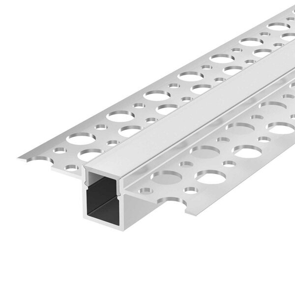 Süvistatud / tasapinnaline anodeeritud alumiiniumprofiil mattklaasiga kipsplaadi LED-riba jaoks, 2m x 56mm x 15mm цена и информация | LED ribad | kaup24.ee
