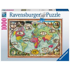 Пазл Ravensburger 1000 деталей Карта мира цена и информация | Пазлы | kaup24.ee