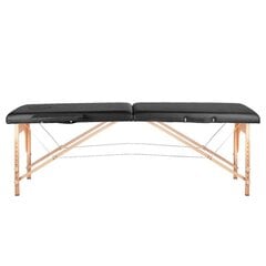 Складной массажный стол деревянный комфорт Activjo 2 сегмента черный цена и информация | Мебель для салонов красоты | kaup24.ee
