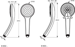 Ideal standard dušiotsik 100 mm siidmust B9402XG цена и информация | Аксессуары для душа, смесителей | kaup24.ee