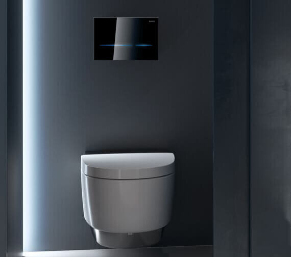WC loputusnupp Geberit Sigma 80, elektrooniline, klaas, must 116.090.SG.6 цена и информация | WC-poti tarvikud | kaup24.ee