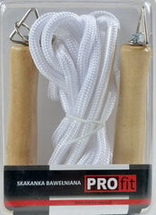 Скакалка Profit Jump, 280 см, белая цена и информация | Скакалка Tunturi Pro Adjustable Speed Rope | kaup24.ee