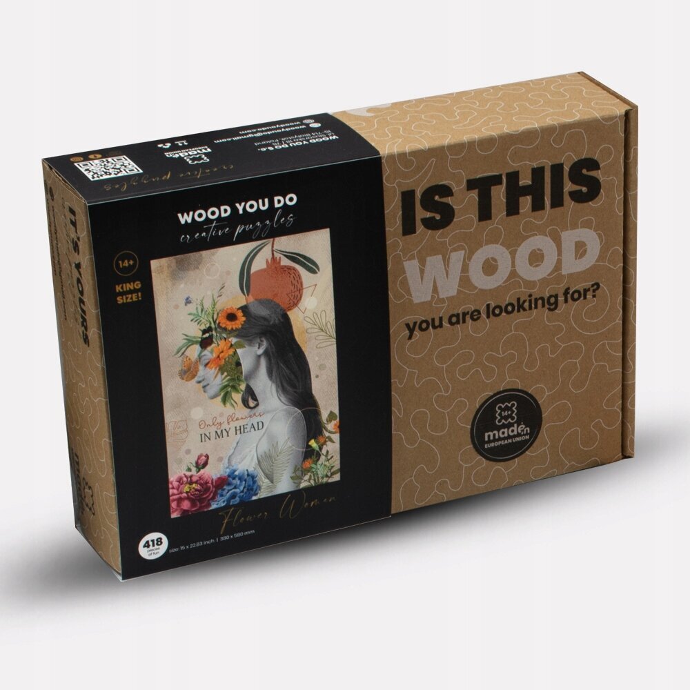 Puidust pusle Lillenaine Wood You Do, 418tk hind ja info | Pusled | kaup24.ee