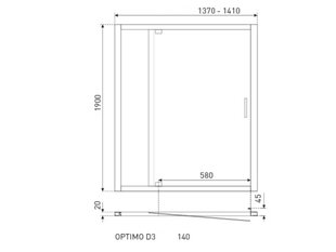 Dušiuks, nišši paigaldatav Kerra Optimo D3140G, Grafiit цена и информация | Душевые двери и стены | kaup24.ee