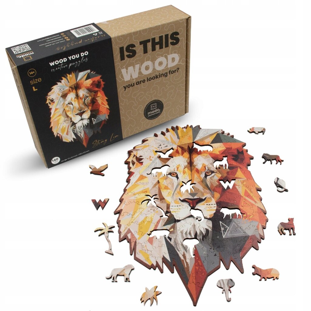 Puidust pusle Lion Wood You Do, 140tk hind ja info | Pusled | kaup24.ee