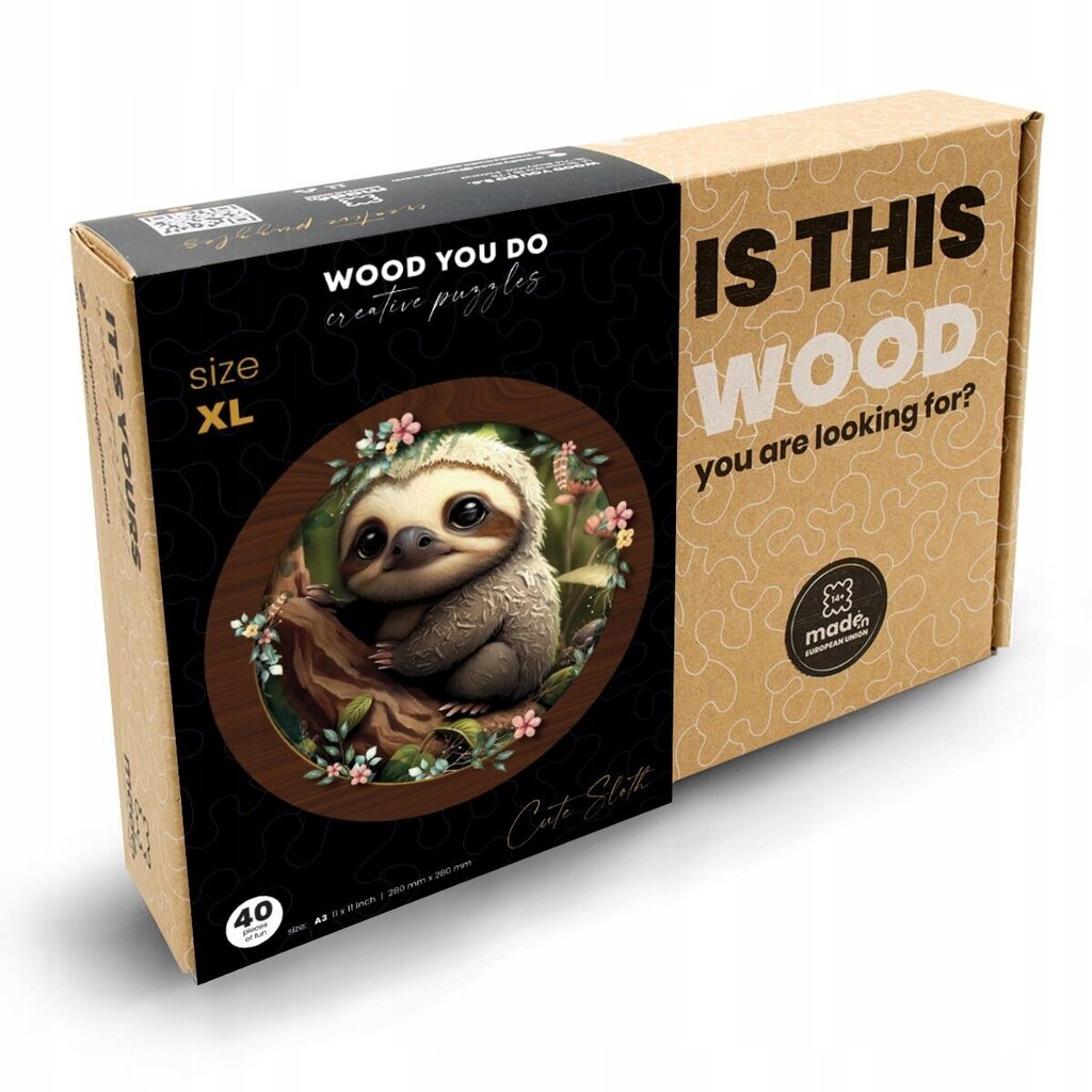 Puidust pusle Sloth Wood You Do, 40tk цена и информация | Pusled | kaup24.ee