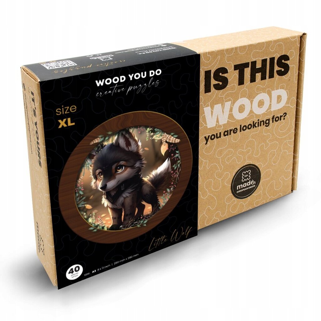 Puidust pusle Vilkiukas Wood You Do, 40tk цена и информация | Pusled | kaup24.ee
