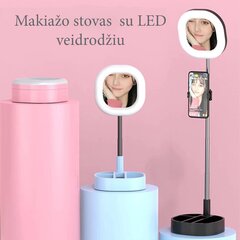 LED "Selfie" peegel koos alusega, must hind ja info | Selfie sticks | kaup24.ee