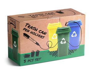 Pliiatsihoidjad Trash Can, 3 tk komplekt цена и информация | Канцелярские товары | kaup24.ee