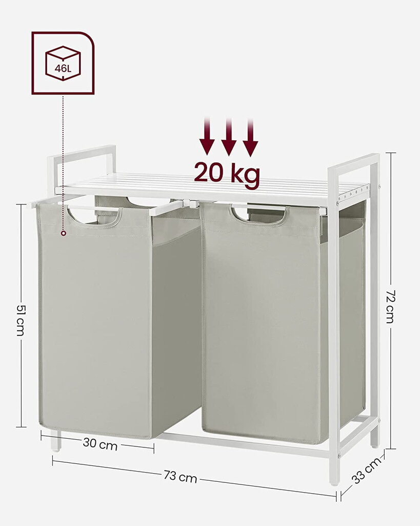 Vannitoakapp, valge hall hind ja info | Riidepuud ja -kotid | kaup24.ee