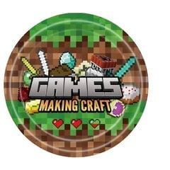 Одноразовые тарелки Minecraft 23 см, 10 шт. цена и информация | Праздничная одноразовая посуда | kaup24.ee