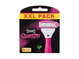 Raseerimisterad Wilkinson Sword Quattro naistele, 6 tk. hind ja info | Raseerimisvahendid | kaup24.ee