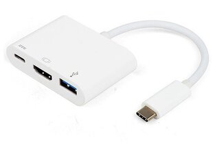Vivanco адаптер USB-C - HDMI 3в1, белый (34293) цена и информация | Адаптеры и USB-hub | kaup24.ee
