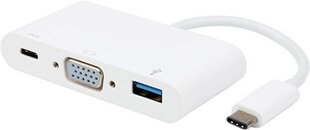 Vivanco адаптер USB-C - VGA 3в1, белый (34294) цена и информация | Адаптеры и USB-hub | kaup24.ee