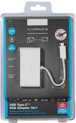 Vivanco adapter USB-C - VGA 3in1, valge (34294) hind ja info | USB jagajad, adapterid | kaup24.ee