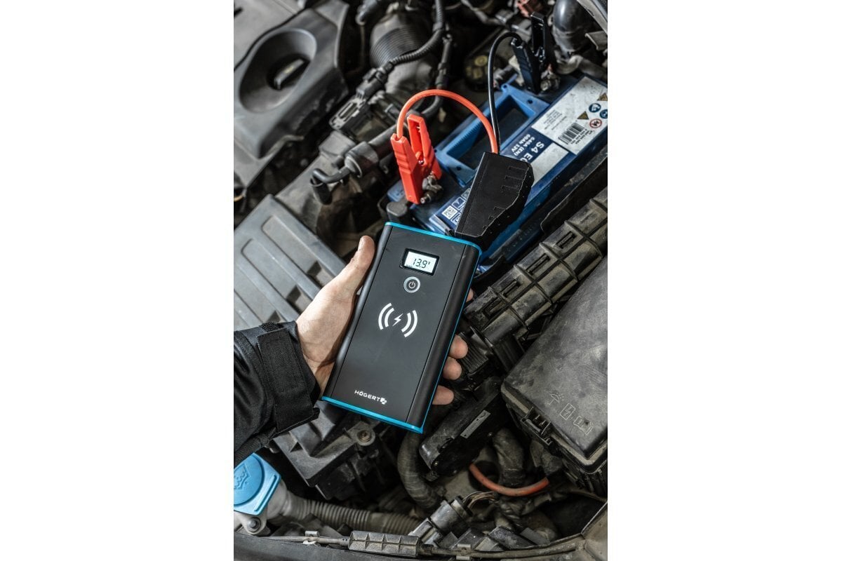 Multifunktsionaalne laadija-starter 12V 400A (Li-Po 10000mAh) 10W juhtmevaba laadimisega, HT8G623, Hogert hind ja info | Auto akulaadijad | kaup24.ee