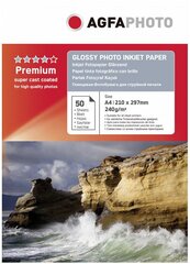 Agfaphoto фотобумага A4 Premium Glossy 240г 50 страниц (AP24050A4N) цена и информация | Аксессуары для фотоаппаратов | kaup24.ee