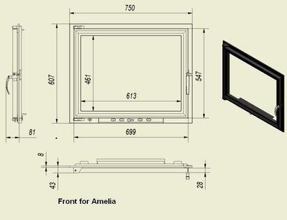 Kaminauks Amelia, 607x x 750 hind ja info | Tarvikud kaminatele ja ahjudele | kaup24.ee