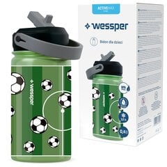 Laste joogipudel Wessper Activemax Kids 0,4 l jalgpallimotiiviga цена и информация | Фляги для воды | kaup24.ee