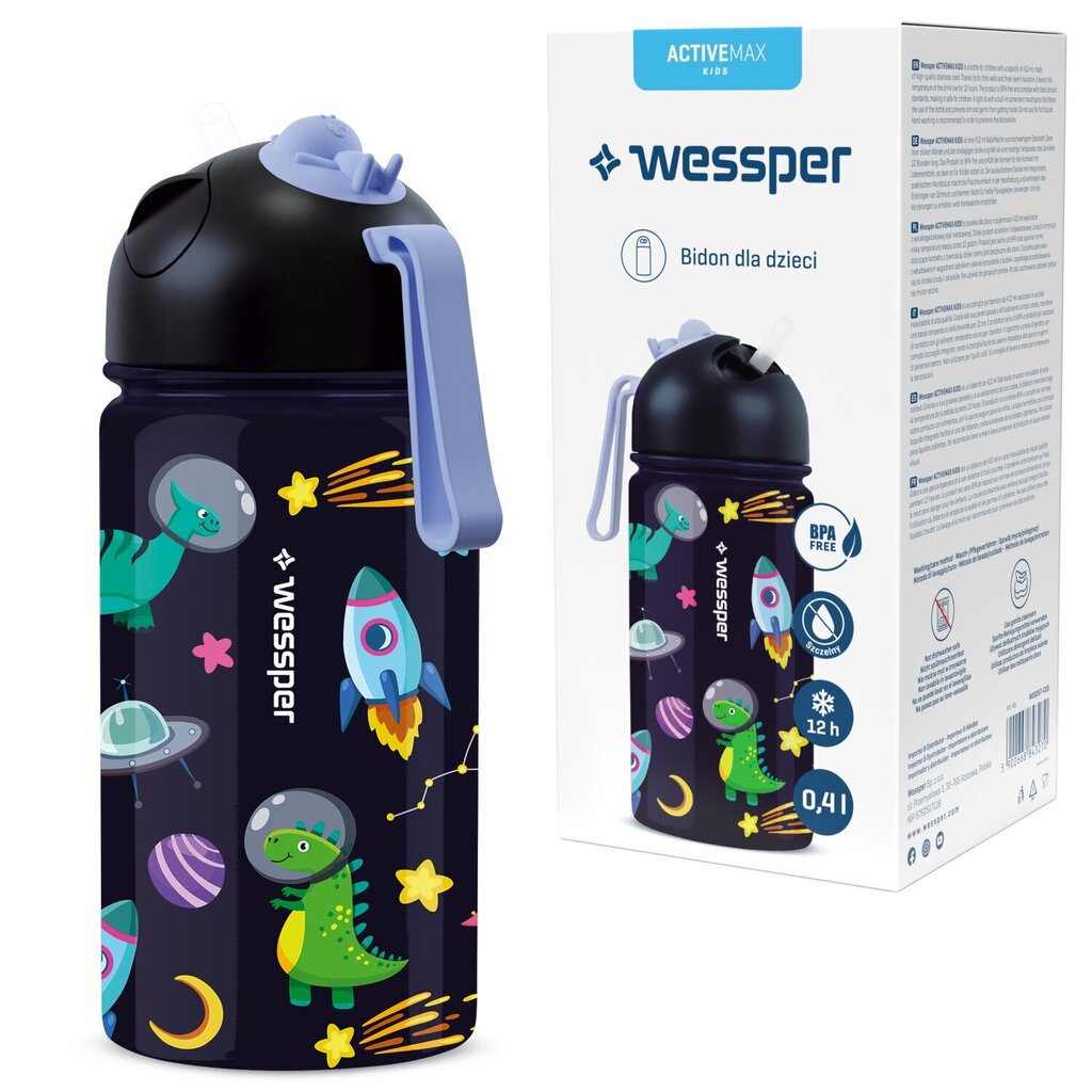 Laste joogipudel Wessper ActiveMax Kids 0,4 l цена и информация | Joogipudelid | kaup24.ee