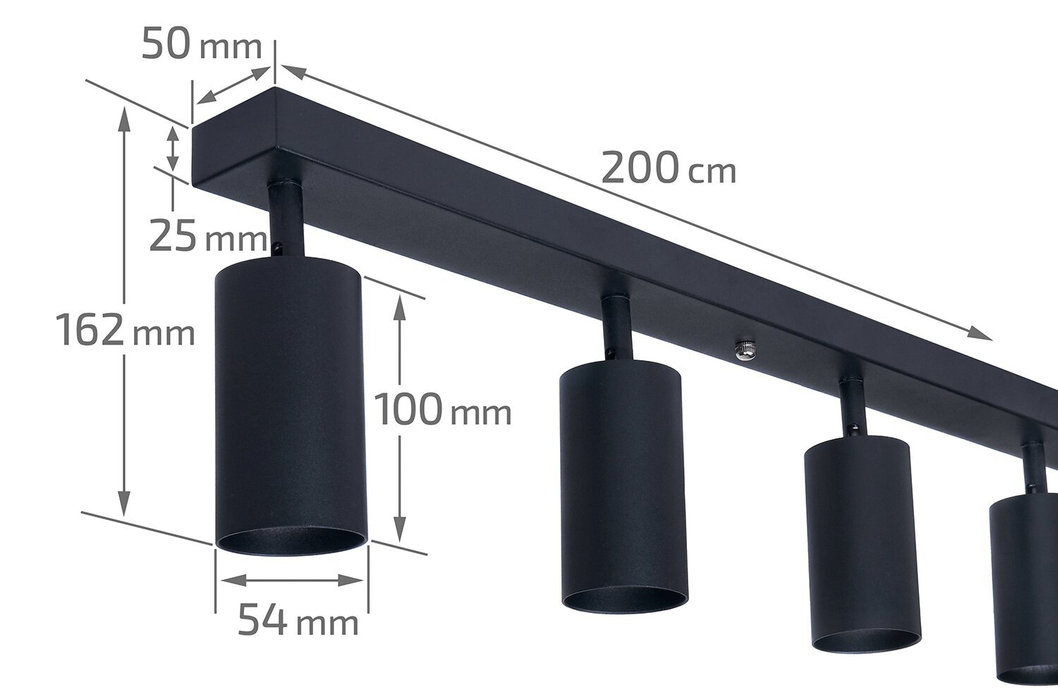 LED pinnale paigaldatav halogeen seina-/katusevalgusti Viki L x10, Must hind ja info | Laelambid | kaup24.ee