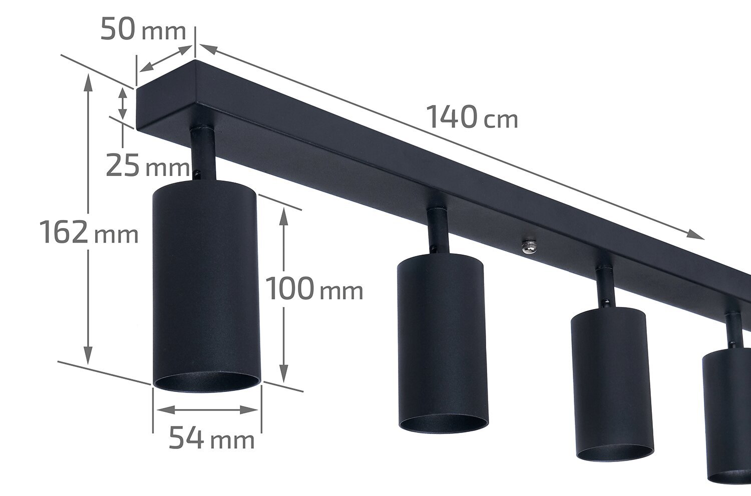 LED-pinnapealne halogeenvalgusti Viki L x8, must цена и информация | Laelambid | kaup24.ee