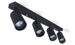 Светодиодный накладной галогенный настенно-потолочный светильник Viki L x4 - черный цена и информация | Потолочные светильники | kaup24.ee