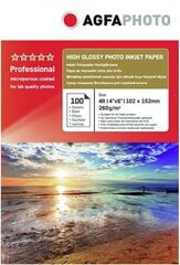 Agfaphoto fotopaber Professional Glossy 10x15cm 260g 100 lehte hind ja info | Lisatarvikud fotoaparaatidele | kaup24.ee