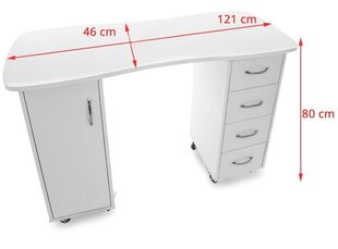 Профессиональный маникюрный стол 2027 BP, белый цена и информация | Мебель для салонов красоты | kaup24.ee