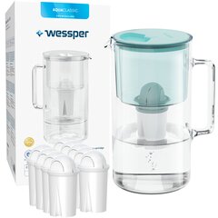 Кувшин Wessper AquaClassic D2 мята + 10 фильтра Wessper AquaClassic в комплекте цена и информация | Фильтры для воды | kaup24.ee