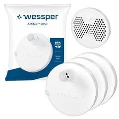 3x Wessper ACTITEX™ DISC veefilter pudelitele hind ja info | Filterkannud ja filtrid | kaup24.ee