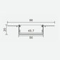 Süvistatav / tasapinnaline anodeeritud alumiiniumprofiil mattklaasiga 1-5 rida LED-ribasid kipsplaadi jaoks, 2m x 96mm x 20mm hind ja info | LED ribad | kaup24.ee