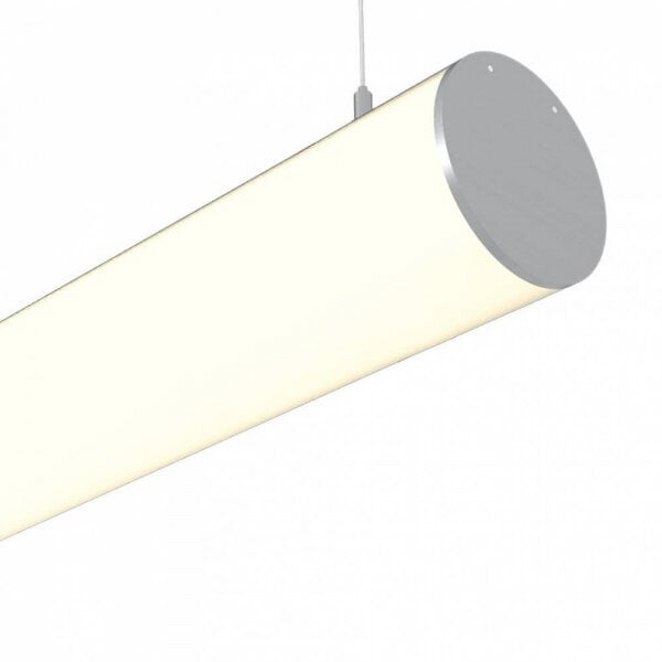 Ümmargune anodeeritud alumiiniumprofiil mattklaasiga 1-3 rida LED-riba ümara klaasiga, 3m x ø60mm x 30mm hind ja info | LED ribad | kaup24.ee